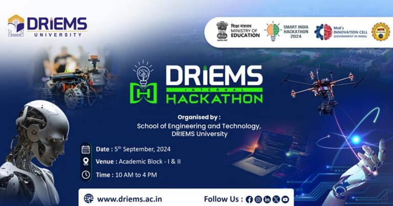 The School of Engineering & Technology successfully organized the DRIEMS Internal Hackathon 2024 on 05/09/2024.