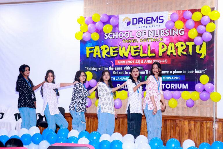 The School of Nursing, DRIEMS University, organized a heartfelt farewell party on January 28, 2025